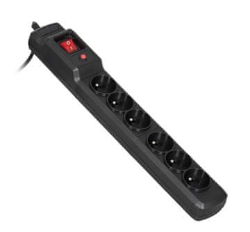 ActiveJet Produžni kabel Activejet COMBO 6GN s utičnicama, crni, 3 m