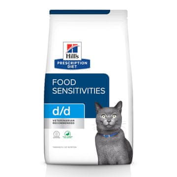 Hill's Hill's prescription diet food sensitivities d/d feline z pačetinom i zelenim graškom - suha hrana za mačke s alergijama - 1,5 kg