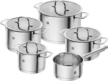 True Set posuđa ZWILLING True Flow, 4 lonca + poklopci, nehrđajući čelik