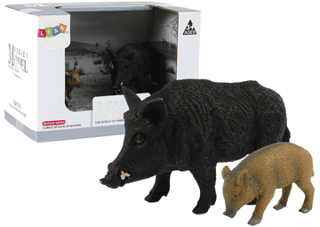slomart LEAN TOYS Figurice divljih svinja s mladunčetom, komplet 2 kom.