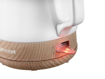 Ceramic Concept RK 0060 keramički kuhalo za vodu - 1L, 1200W, bijelo/drvo