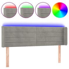Vidaxl LED uzglavlje svjetlosivo 147x16x78/88 cm baršunasto