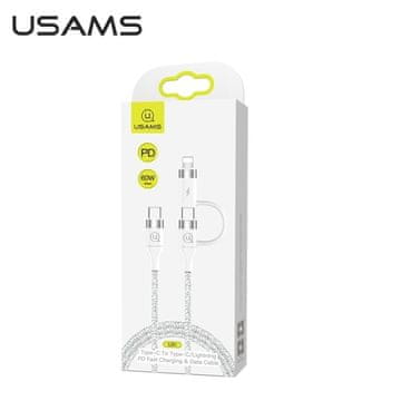 USAMS USB-C na Lightning kabel 60W Power Delivery brzo punjenje bijeli