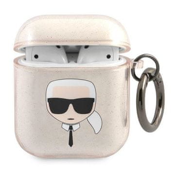 Karl Lagerfeld Karl Lagerfeld Glitter Karl's Head futrola za AirPods 1/2 - zlatna
