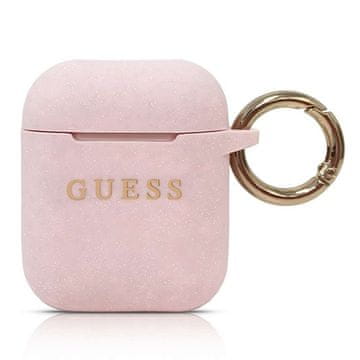 Guess Guess futrola Silicone Glitter za AirPods, svijetlo roza