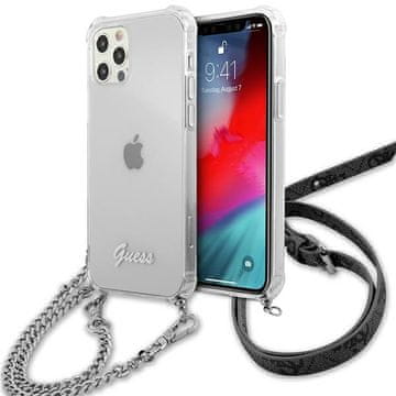 Guess Guess maska za iPhone 12/12 Pro 6.1" sa srebrnim lančićem, prozirna