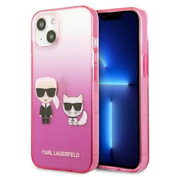 Karl Lagerfeld Futrola Karl Lagerfeld Gradient Ikonik Karl&Choupette za iPhone 13 mini, roza