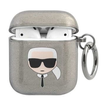 Karl Lagerfeld Karl Lagerfeld Glitter Karl's Head futrola za AirPods 1/2 - crna
