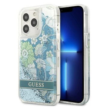 Guess Futrola Guess Flower Liquid Glitter za iPhone 13 Pro / 13, zelena