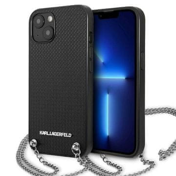 Karl Lagerfeld Karl Lagerfeld Leather Textured & Chain maska za iPhone 13 mini (5,4") - crna