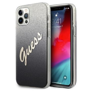 Guess Maska Guess Glitter Gradient Script za iPhone 12/12 Pro 6.1" crna