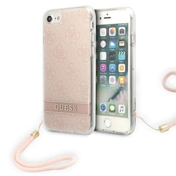 Guess Guess maska za iPhone SE 2022/SE 2020/7/8, roza, 4G Print Strap
