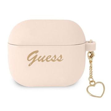 Guess Maskica za AirPods 3 Guess Silicone Charm Heart - roza
