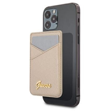 Guess Novčanik Guess Wallet Card Slot GUWMSSASLGO MagSafe Saffiano, zlatni