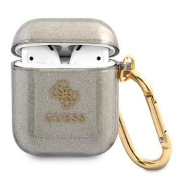 Guess Futrola za Apple AirPods 1/2 gen. Guess Glitter Collection, crna