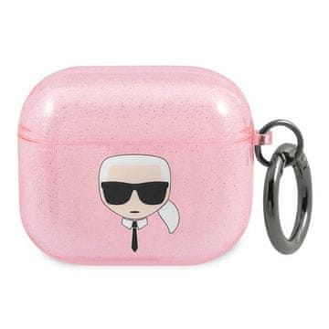 Karl Lagerfeld Karl Lagerfeld Glitter Karl's Head futrola za AirPods 3 - roza
