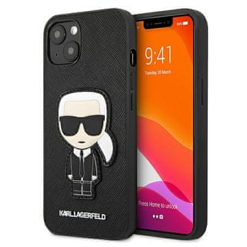 Karl Lagerfeld Maska Karl Lagerfeld Saffiano Ikonik Karl's Patch za iPhone 13 mini 5.4" - crna