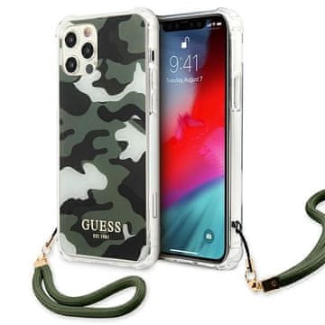 Guess Guess Camo maska za iPhone 12 Pro Max 6.7" zelena/khaki, s pozlaćenim logom