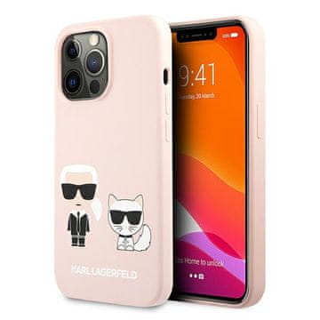 Karl Lagerfeld Karl Lagerfeld Silicone Karl&amp;Choupette futrola za iPhone 13 Pro / iPhone 13 - svijetlo roza