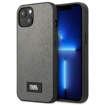 Karl Lagerfeld Karl Lagerfeld Saffiano Plaque maska za iPhone 13 mini (5,4") - srebrna