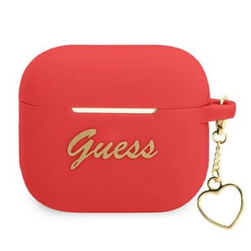 Guess Guess Silicone Charm Heart Collection futrola za AirPods 3, crvena