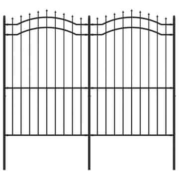 Vidaxl Vrtna ograda Woerden s vrhom koplja crna 240x175 cm čelična
