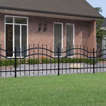 Vidaxl Ograda s šiljcima, crna, 115 cm, čelik s praškastim premazom
