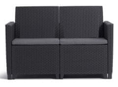 KETER Dvosed od lijevane plastike Claire - grafitna s jastucima za udobnost