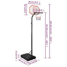 Vidaxl Košarkaški stalak bijeli 282 - 352 cm od polietilena