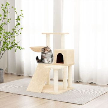 Vidaxl Grebalica za mačke sa sisal stupićima, krem, 82 cm