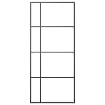Vidaxl Klizna vrata od stakla ESG i aluminija 90 x 205 cm crna
