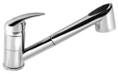 AQUALINE Kromirana miješalica za sudoper s izvlačnim tušem, AQUALINE, 202 mm visina