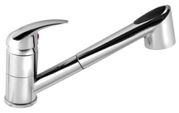 AQUALINE Kromirana miješalica za sudoper s izvlačnim tušem, AQUALINE, 202 mm visina