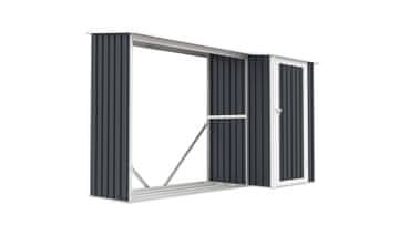 IWHOME Antracitna Metalna Skladišna Koliba s Uložnim Prostorom 3,07 m² PLUTOS A