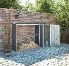 IWHOME Antracitna Metalna Skladišna Koliba s Uložnim Prostorom 3,07 m² PLUTOS A