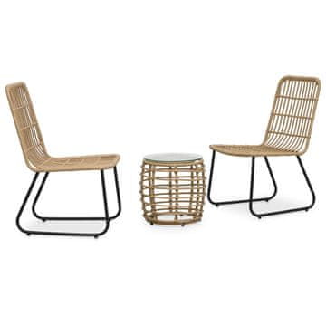 Vidaxl 3-dijelni bistro set od poliratana, hrast
