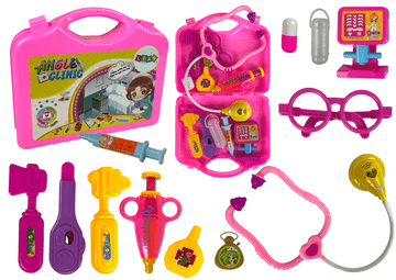 slomart Set Malog Liječnika LEAN TOYS: Rozi Kofer sa Stetoskopom