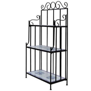 Vidaxl Stalak za izlaganje biljaka plavo-bijeli s uzorkom mozaika