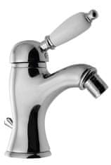 SAPHO KIRKÉ WHITE Retro Bide S Mješalicom i Izljevom, Bijela Ručka, Kromirana Površina