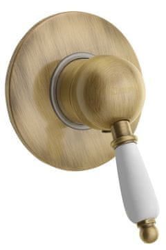 SAPHO KIRKÉ WHITE Ugradbena Retro Tuš Baterija, Bijela Ručka, Bronca