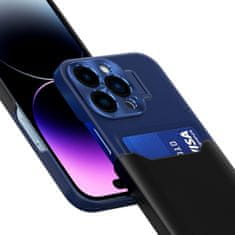 MG Eco Leather View preklopna maska za iPhone 14, plava