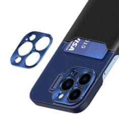 MG Eco Leather View preklopna maska za iPhone 14, plava