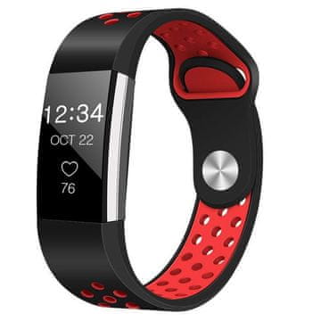 BStrap Silicone Sport (Large) remen za Fitbit Charge 2, black/red