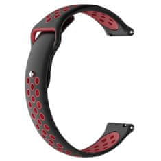 BStrap Silicone Sport remen za Xiaomi Amazfit Bip, black/red
