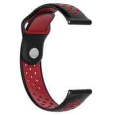 BStrap Silicone Sport remen za Xiaomi Amazfit Bip, black/red