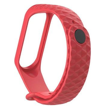 BStrap Silicone Diamond remen za Xiaomi Mi Band 3/4, red