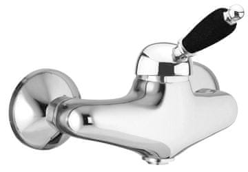 SAPHO KIRKÉ BLACK zidna miješalica za tuš s crnom ručkom, kromirana završnica