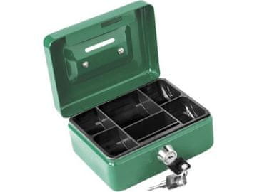 Extol Craft Kasica (99008) prijenosni s utorom za kovanice, 125 × 95 × 60 mm, 2 ključa, plastični organizator za kovanice