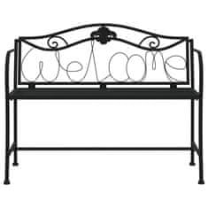 Vidaxl Vrtna klupa s 2 sjedala 104 cm crna čelična