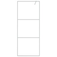 Vidaxl Pregrada za tuš srebrna 80 x 195 cm s prozirnim staklom ESG